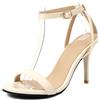 Bviennic Donna Tacco a Spillo Tacco Alto Sandals Semplici 0725 Bianco Numero 39 EU/40Cn