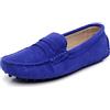 Jamron Donna Classico Scamosciato Penny Mocassini Comfort Fatto a Mano Pantofola Blu Reale 24208 EU38.5