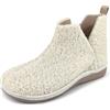 JOMIX Pantofole Donna Invernali Plantare Estraibile Ciabatte Stivaletti Caldi e Comodi per Casa Babbucce Suola Antiscivolo Fodera Morbida in Peluche Scarpe Inverno per Donne e Anziane MD2421 Bianco 38