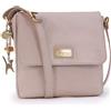 Catwalk Collection Handbags - Borsa a Tracolla in Pelle Invecchiata - Messenger Bag Media da Donna - Borsa da Giorno Formato A5 - Sabine M - Latte