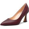 NobleOnly Donna Medio Tacco Heel Slip-on Chiusa a Punta Classico Dress Pumps Casual Ufficio Estate Scarpe 8.5 CM Heels Rosso Borgogna 39 EU