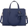 NEWHEY Borsa Donna Università in Pelle PU Grande Tote Bag Porta PC 15.6 Pollici a Spalla con Tracolla Blu