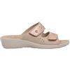 Fly Flot T4A56 6E Beige Ciabatte Donna Made in Italy con Due Strappi Regolabili Sottopiede ANATOMICO ANTISHOCK Vera Pelle Zeppa 3,5 CM Antiscivolo Beige 36