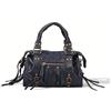 Gave Lux Borsa Donna Vera Pelle Scamosciata 25cm, Prodotto Artigianale Made in Italy, Con Manico, a Spalla o a Tracolla, GLX220609123FBG-013_BLU_NAVY