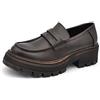 IF Fashion Scarpe Mocassini Slip On da Donna con Platform Piatta Forma YG902 Testa di Moro N.38