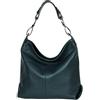 AMBRA Moda GL033 - Borsa a spalla da donna in vera pelle italiana, borsa a tracolla, borsa a mano da donna (ottanio)