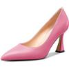 NobleOnly Donna Medio Tacco Heel Slip-on Chiusa a Punta Classico Dress Pumps Casual Ufficio Estate Scarpe 8.5 CM Heels Rosa A 37 EU