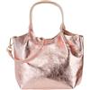 SH Leder Angela G161 - Borsa a mano da donna in vera pelle, 26 x 18 cm, Oro rosa