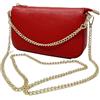 Generico Borsa donna vera pelle dollaro, borsa piccola a tracolla con catena, elegante e resistente per uso quotidiano o serate(rosso)