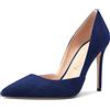 NobleOnly Donna Spillo Alto High Tacco Heel a Punta Pumps Two-Piece Slip-on da Matrimonio Sexy Dress Scarpe Blu Navy 36 EU