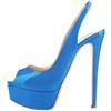 S8DOCFAF Sandali da donna, 14 cm, con tacco alto, motivo a serpente, gladiatore, colore: rosso, Blu, 42 EU