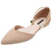 Jamron Donna Punta Velluto Ballerine Elegante D'Orsay Pumps Piatto Scarpe da Sera Albicocca SN02800 EU37