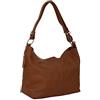 AMBRA Moda GL005 - Borsa con tracolla, borsa a mano in pelle, borsa a spalla, hobo bag da donna (cuoio marrone)