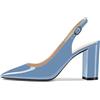 Castamere Donna Alto High Chunky Blocco Tacco Heel a Punta Slingback Pumps Slip-on Cinturino alla Caviglia Dress Clear Sandali 8.5 CM Heels Azzurro 36 EU