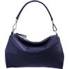 SH Leder borsetta a tracolla in vera pelle, borsa da sera, borsa a tracolla di medie dimensioni, pochette, borsa messenger con cerniera, 33x20cm, Lovelin G393, Blu scuro, S
