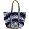 BANZAII TEXTILE INNOVATOR ONLINE Banzaii borsa donna estiva colorata, borsa mare in paglia intrecciata, interamente realizzata a mano Mykonos Blu