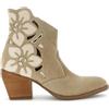 CAFèNOIR - Tronchetti In Pelle Scamosciata Traforati Con Fiori, Da Donna, Colore Beige, Taglia 37