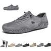 LOVEWLVNCL Stivali alti in pelle scamosciata fatti a mano in Italia da uomo, Beck Shoes Impermeabili Outdoor Antiscivolo leggeri Sneakers casual Scarpe da passeggio a piedi nudi Stivali da guida Chukka(Gray low-