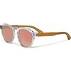 GOWOOD Occhiali da sole rotondi panto in legno uomo e donna | Occhiali premium polarizzati con aste in legno di bambù e telaio in acetato trasparente | Lenti rosa UV400 | Occhiali da sole con protezione UV