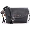Catwalk Collection Handbags - Borsa a Tracolla Piccola in Vera Pelle - Borsetta Donna - Borsa a Mano con Tracolla Regolabile - Florence - Nero