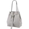 SH Leder ® - Borsa shopper da donna in vero cuoio con fiocco e tasca interna, disponibile in molti colori, borsa a spalla, borsa con manici, 29x33cm, Sandra G535, grigio chiaro, L