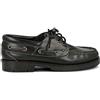 PAYMA - Scarpe da Barca Uomo Donna Bambino in Pelle Speciale Seahorse Oliata. Fatto in Spagna. 3 Occhielli Classici Stringata. Suola in Gomma. Marrone, Nero e Blu