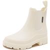 DRECAGE Stivali Pioggia Donna Impermeabile Antiscivolo Stivali Chelsea Corti da Donna Comode Stivali di Gomma Giardinaggio Scarpe Beige 41