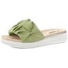 inblu Ciabatte Donna a Fascia con Tomaia Morbida e Sottopiede in Tessuto, Tacco 4cm, dal 35 al 41, Sandali, Verdino, 38 EU