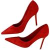 WBITJDK Sexy Tacco A Spillo A Punta Décolleté Donna Classico Ritaglio High Heels Chiuse Davanti 9cm da Matrimonio Ufficio Feste Sexy Scarpe (Rosso,37)