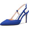 NobleOnly Donna Spillo Alto High Tacco Heel Slingback Pumps a Punta Slip-on Sandali Clear da Matrimonio Feste 8.5 CM Heels Blu Reale Scamosciato 39 EU