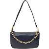Chicca Borse Pochette Borsetta Donna in Pelle Italiana Tracollina (Blu Scuro)