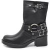 IF Fashion Stivali Alla Caviglia Stivaletti Biker Anfibi Motociclista Fibbie Cinghie Da Donna 660 Nero N.37