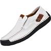 Generisch Mocassini estivi da uomo, mocassini estivi, eleganti scarpe basse in pelle, per il tempo libero, scarpe basse, classiche, formali, leggere, bianco, 43 EU