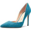 NobleOnly Donna Spillo Alto High Tacco Heel a Punta Pumps Two-Piece Slip-on da Matrimonio Sexy Dress Scarpe Blu 39 EU