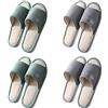 Teceyfeet Set di Ciabatte Ospiti,4 Paia Pantofole Ospiti Antiscivolo Lavabili Pantofole Aperte Sulla Punta Confortevole Pantofole per Donna Uomo Casa Hotel Spa Matrimonio Famiglia Viaggio，4 Taglie