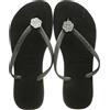 Havaianas Slim Crystal Poem, Infradito Donna, Nero (Black/Graphite 1164), 39/40 EU (37/38 Brazilian)