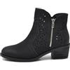 IF Fashion Stivali Stivaletti da Donna Traforati Con Cerniera Primaverili Estivi Pelle Sintetica GR-6655