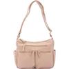 B. Cavalli Borsa a Spalla Donna Faux Leather Made in Italy Casual Moda BC1355 Beige 30x21x12 cm