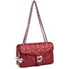 Travistar Borse a tracolla trapuntate da donna, piccole borse a tracolla in pelle, borse a tracolla da sera con catena, K120-rosso-nuovo, Borsa a tracolla