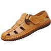 Generic Sandali da uomo estivi in pelle per la spiaggia, con punta chiusa, per piedi nudi, da viaggio, per le vacanze, da tempo libero, scarpe estive leggere, antiscivolo, da escursionismo, slip-on, comode