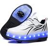 Mateju Scarpe con Rotelle per Ragazzo e Ragazza, Sneakers Retrattile Doppia Ruote Scarpe da Skateboard 2 in 1per Bambini, Scarpe Sportive All'aperto Unisex Multisport Scarpe