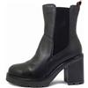 CINZIA SOFT Stivaletti Donna in Pelle Nero con Elastico, Tacco Alto 8 cm e Plateau, BL210