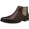 Jamron Uomo Vera Pelle Occidentale Vintage Chelsea Stivali Cerniera Lampo Stivaletti Caffè SN01752 EU44.5