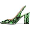 Castamere Donna Alto High Chunky Blocco Tacco Heel a Punta Slingback Pumps Slip-on Cinturino alla Caviglia Dress Clear Sandali 8.5 CM Heels Verde Multicolore 1 45 EU