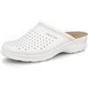 Fly Flot | Woman Professional, Zoccoli Sanitari Donna, Ciabatta con Tomaia in Pelle Forata, Sottopiede imbottito in Pelle Antishock, Bianco, 41