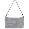 ANGELO Pochette da Donna Glitterata, Borsa a Mano e Spalla con Strass, Clutch Brillantinata da Sera Elegante, Borsa Glitter con Zip per Feste, Matrimoni, Eventi, Cerimonie, 28x6x14cm (Nero)