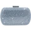 Boutique De FGG Strass Borse da Sera Donne Pochette e Clutch in Cristallo per Feste Borsa da Matrimoni Borsetta da Sposa,Mini,Argento