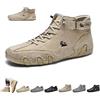 LOVEWLVNCL Stivali Alti in Pelle Scamosciata Fatti a Mano in Italia da Uomo, Beck Shoes Impermeabili Outdoor Antiscivolo Leggeri Sneakers Casual Scarpe da Passeggio a Piedi Nudi Stivali da Guida Chukka(Cachi,45