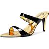 Castamere Scarpe col Tacco Donna Peep Toe Sandali Tacco a Spillo 8CM Sandali con Tacco Nero Oro Scarpe EU 35
