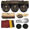 Stone and Clark Kit per la cura e lucidatura delle scarpe da 12 pezzi, kit lustrascarpe in pelle con cera marrone, spazzole per scarpe per lucidare, kit compatto per la pulizia delle scarpe